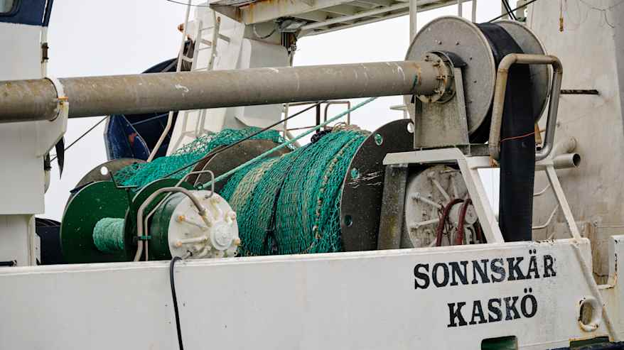 Silakkatrooli Sonnskär-aluksen kannella.